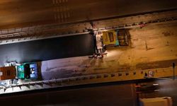 Gece mesaisiyle 611 ton asfalt serildi