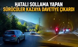 Hatalı sollama yapan sürücüler kazaya davetiye çıkardı