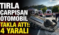 Tırla çarpışan otomobil takla attı: 4 yaralı