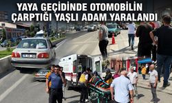 Yaya geçidinde otomobilin çarptığı yaşlı adam yaralandı