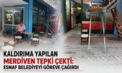 Kaldırıma yapılan merdiven tepki çekti: Esnaf belediyeyi göreve çağırdı