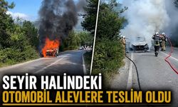 Seyir halindeki otomobil alevlere teslim oldu