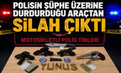 Polisin şüphe üzerine durdurduğu araçtan silah çıktı