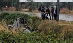 Otomobil sulama kanalına uçtu: 1 yaralı