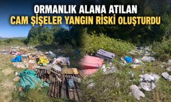 Ormanlık alana atılan cam şişeler yangın riski oluşturdu