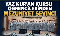 Yaz Kur'an Kursu öğrencilerinden mezuniyet sevinci