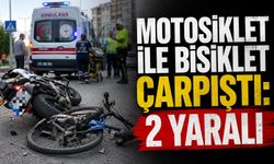 Motosiklet ile bisiklet çarpıştı: 2 yaralı