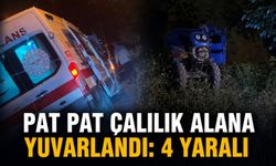 Pat pat çalılık alana yuvarlandı: 4 yaralı