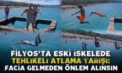 Filyos’ta eski iskelede tehlikeli atlama yarışı: Facia gelmeden önlem alınsın