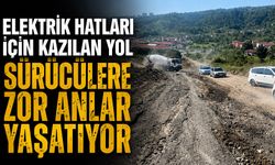 Elektrik hatları için kazılan yol sürücülere zor anlar yaşatıyor