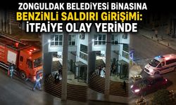 Zonguldak Belediyesi binasına benzinli saldırı girişimi: İtfaiye olay yerinde