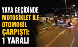 Yaya geçidinde motosiklet ile otomobil çarpıştı: 1 yaralı