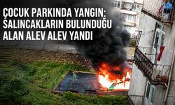 Çocuk parkında yangın: Salıncakların bulunduğu alan alev alev yandı