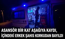 Asansör bir kat aşağıya kaydı, içindeki erkek şahıs korkudan bayıldı