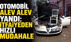 Otomobil alev alev yandı: İtfaiyeden hızlı müdahale