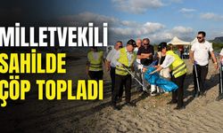Milletvekili sahilde çöp topladı