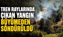 Tren raylarında çıkan yangın büyümeden söndürüldü