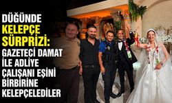 Düğünde kelepçe sürprizi: Gazeteci damat ile adliye çalışanı eşini birbirine kelepçelediler