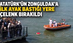 Atatürk’ün Zonguldak’a ilk ayak bastığı yere çelenk bırakıldı