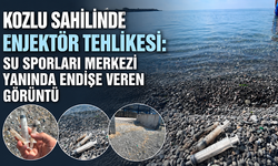 Kozlu Sahili’nde enjektör tehlikesi: Su sporları merkezi yanında endişe veren görüntü
