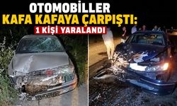 Otomobiller kafa kafaya çarpıştı: 1 kişi yaralandı