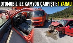 Otomobil ile kamyon çarpıştı: 1 yaralı