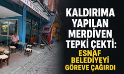 Kaldırıma yapılan merdiven tepki çekti: Esnaf belediyeyi göreve çağırdı