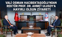 Vali Osman Hacıbektaşoğlu’ndan Rektör Prof. Dr. Ahmet Ulusoy’a hayırlı olsun ziyareti