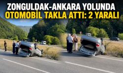 Zonguldak-Ankara yolunda otomobil takla attı: 2 yaralı