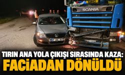 Tırın ana yola çıkışı sırasında kaza: Faciadan dönüldü