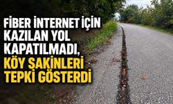 Fiber internet için kazılan yol kapatılmadı, köy sakinleri tepki gösterdi