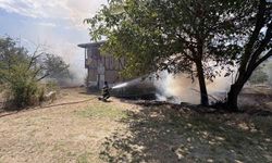Örtü yangını bağ evlerini küle çeviriyordu