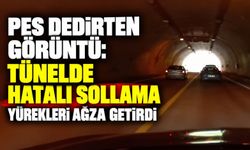 Pes dedirten görüntü: Tünelde hatalı sollama yürekleri ağza getirdi