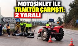 Motosiklet ile traktör çarpıştı: 2 yaralı