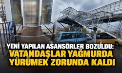 Yeni yapılan asansörler bozuldu: Vatandaşlar yağmurda yürümek zorunda kaldı