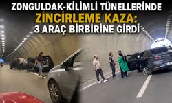 Zonguldak-Kilimli tünellerinde zincirleme kaza: 3 araç birbirine girdi