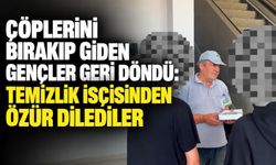 Çöplerini bırakıp giden gençler geri döndü: Temizlik işçisinden özür dilediler