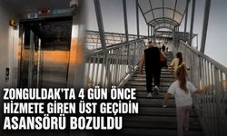 Zonguldak'ta 4 gün önce hizmete giren üst geçidin asansörü bozuldu