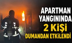 Apartman yangınında 2 kişi dumandan etkilendi