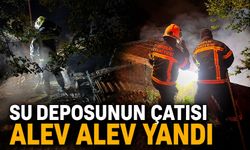 Su deposunun çatısı alev alev yandı