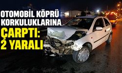 Otomobil köprü korkuluklarına çarptı: 2 yaralı