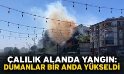Çalılık alanda yangın: Dumanlar bir anda yükseldi