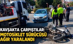 Kavşakta çarpıştılar: Motosiklet sürücüsü ağır yaralandı