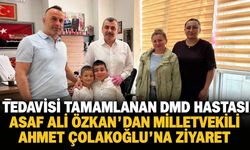 Tedavisi tamamlanan DMD hastası Asaf Ali Özkan'dan Milletvekili Ahmet Çolakoğlu'na ziyaret
