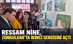 Ressam Nine, Zonguldak'ta ikinci sergisini açtı