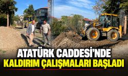 Atatürk Caddesi’nde kaldırım çalışmaları başladı