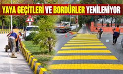 Yaya geçitleri ve bordürler yenileniyor