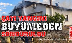 Çatı yangını büyümeden söndürüldü