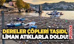 Dereler çöpleri taşıdı, liman atıklarla doldu!
