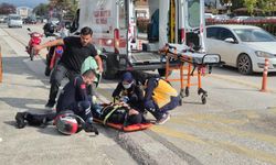 Devrilen motosikletin sürücüsü yaralandı